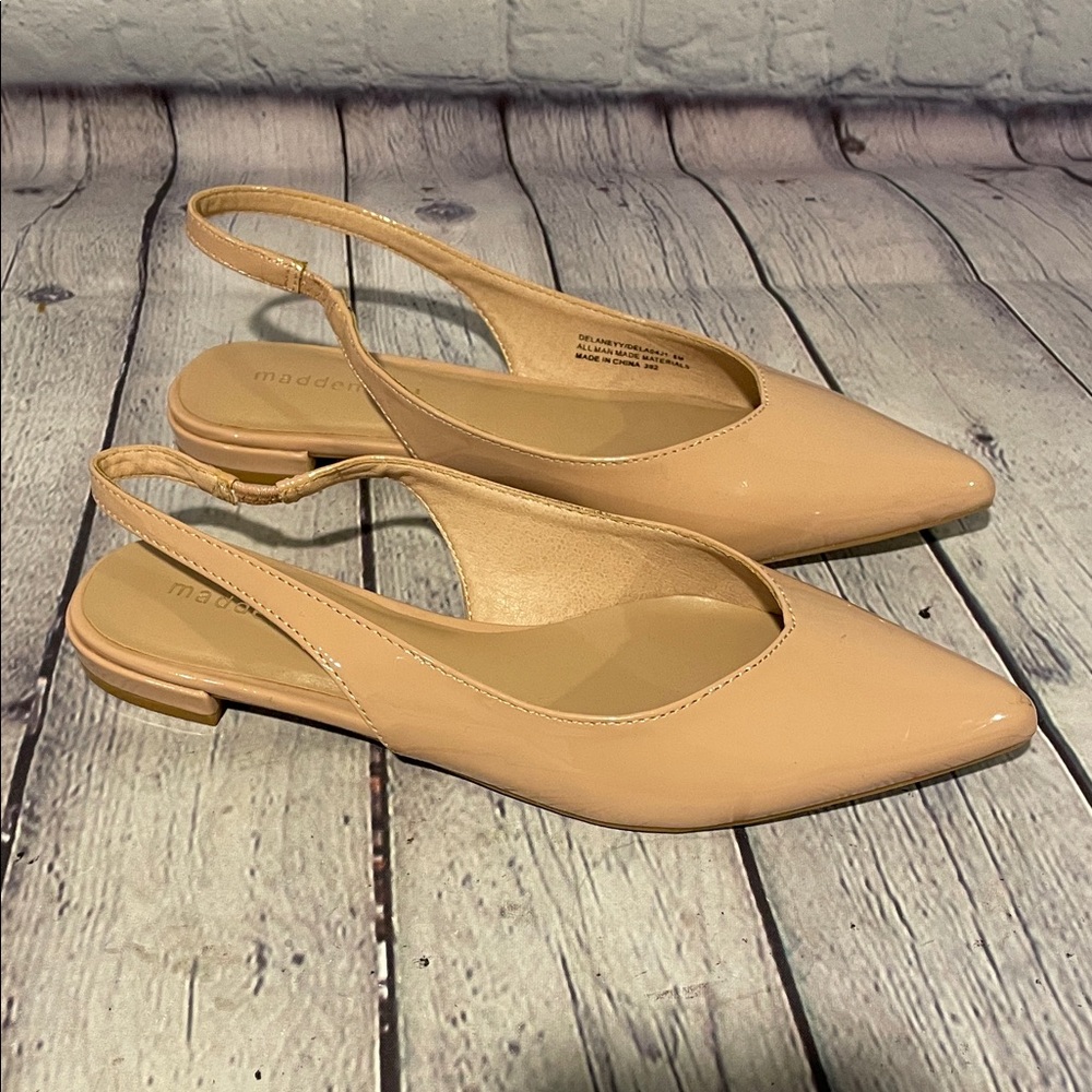 Madden Girl Delaneyy Nude Slingback Flats Size 8